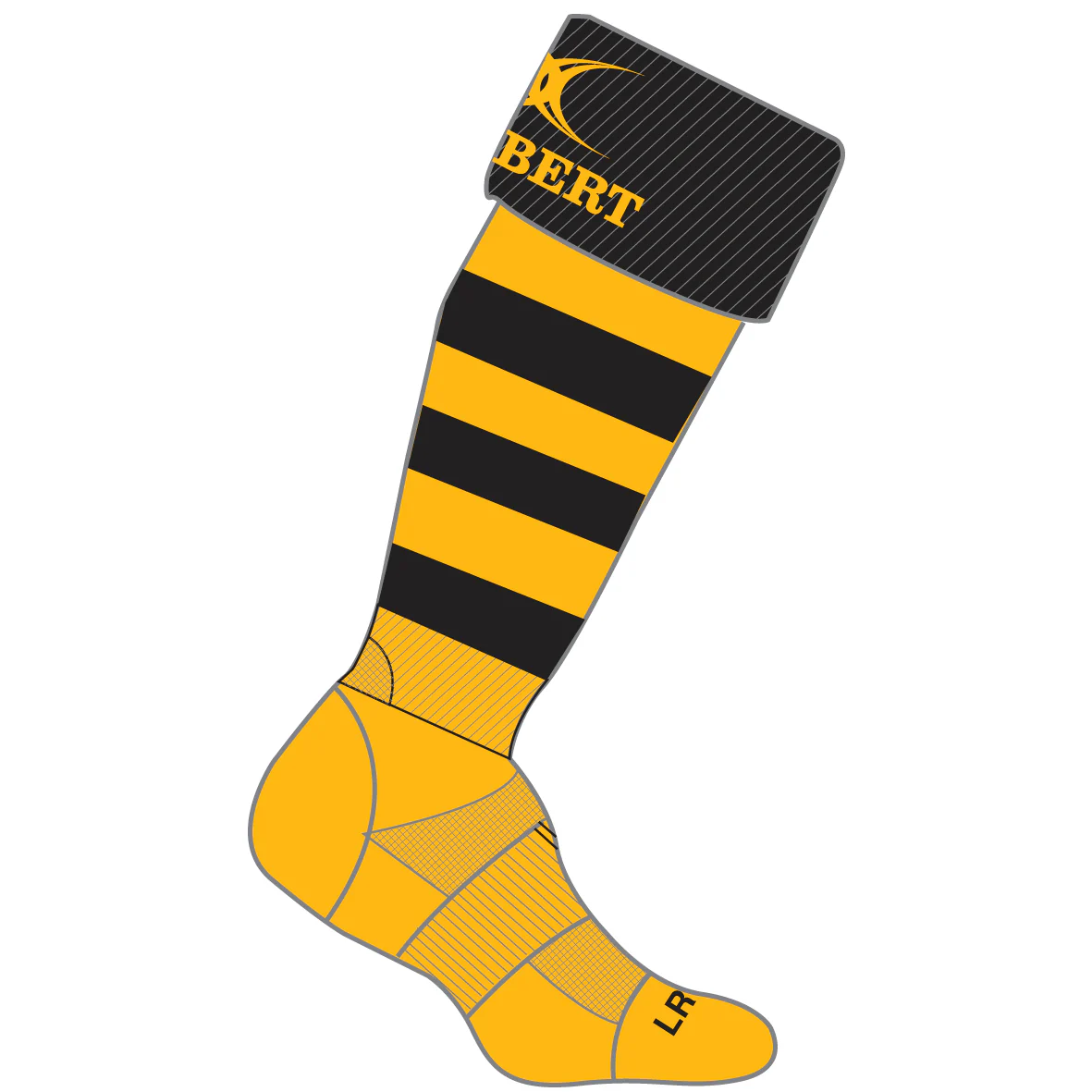 Amesbury RFC Adult's Amber / Black Kryten II Socks - Image 2
