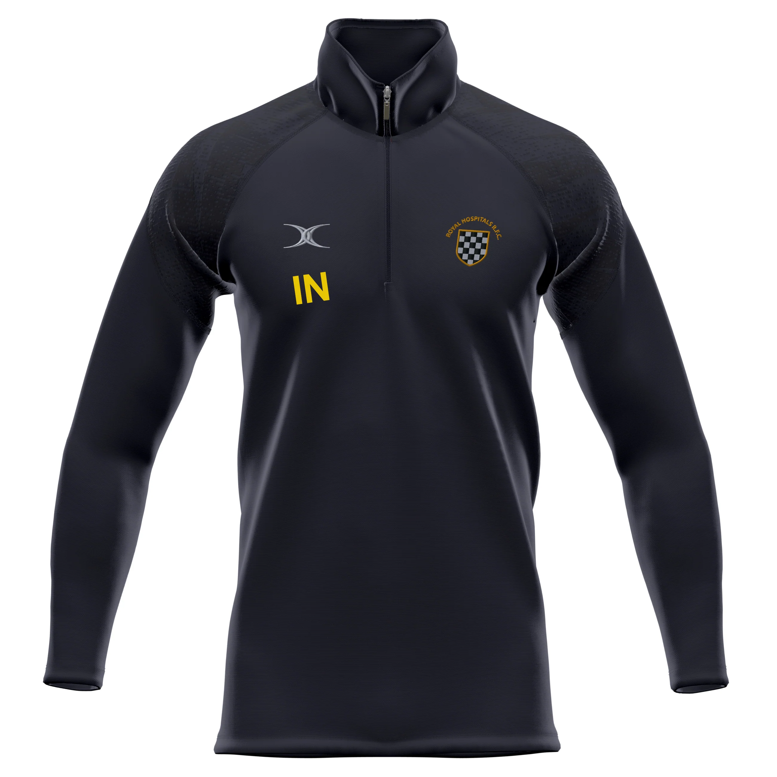 Barts and The London Rugby Football Club Senior's Black GTS 1/4 Zip Fleece