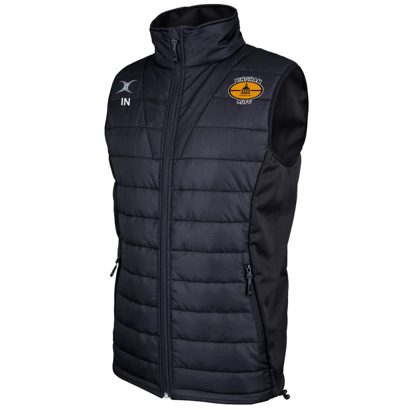 Bingham RUFC Senior's Black Pro Mens Body Warmer