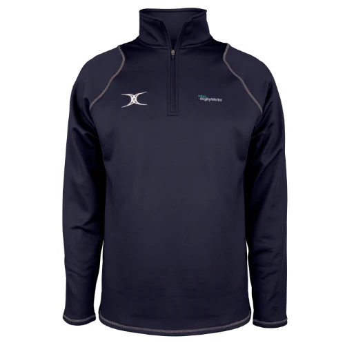 Dallaglio Rugby Works Junior's Dark Navy Quest Mens 1/4 Zip Fleece