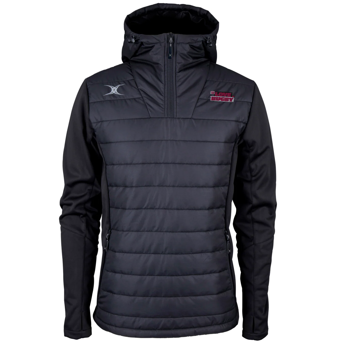 For The Love Of Rugby Senior's Black Pro Active Quater Zip Jacket - Image 2