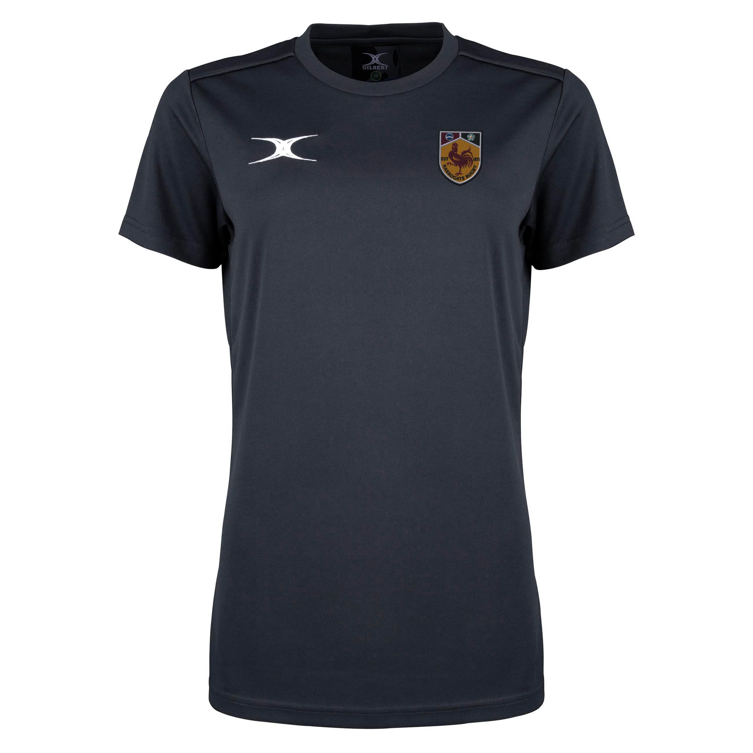 Harrogate RUFC Senior's Black Photon II S/S Tee Shirt