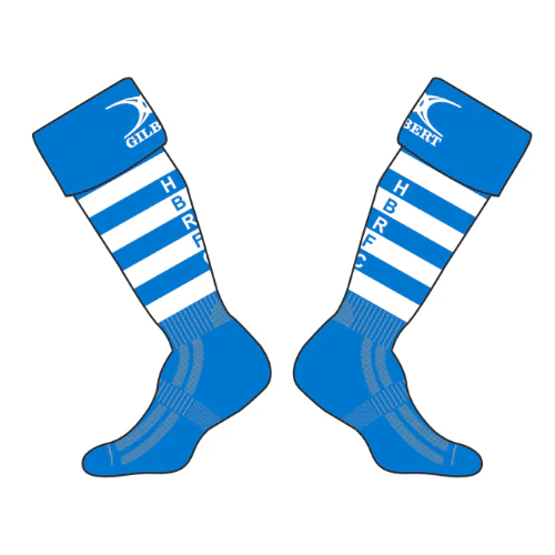 Hastings & Bexhill RFC Junior's White / Blue Rugby Socks