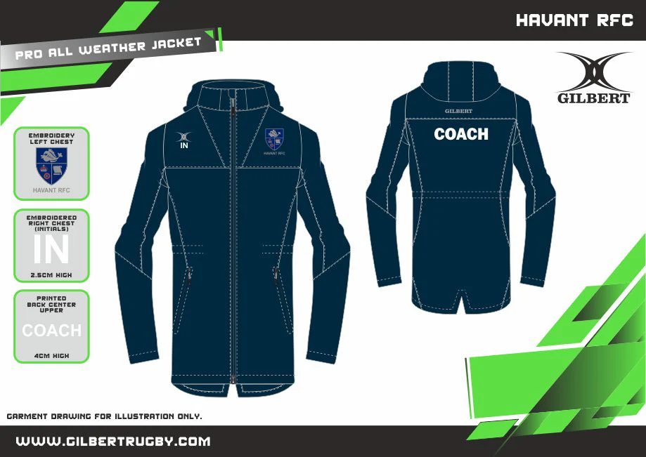 Havant Rugby Football Club Ltd Adult's Dark Navy Pro All Weather Jacket Coaches - Image 2