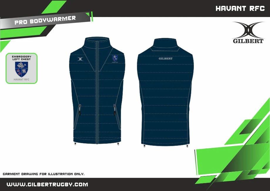 Havant Rugby Football Club Ltd Men's Dark Navy Pro Body Warmer - Image 2