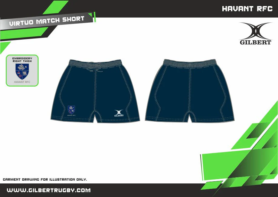 Havant Rugby Football Club Ltd Men's Dark Navy Virtuo Shorts - Image 2