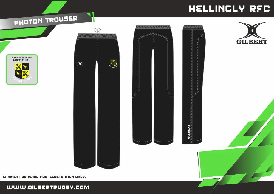 Hellingly RFC Adult's Black Photon Mens Trousers - Image 2