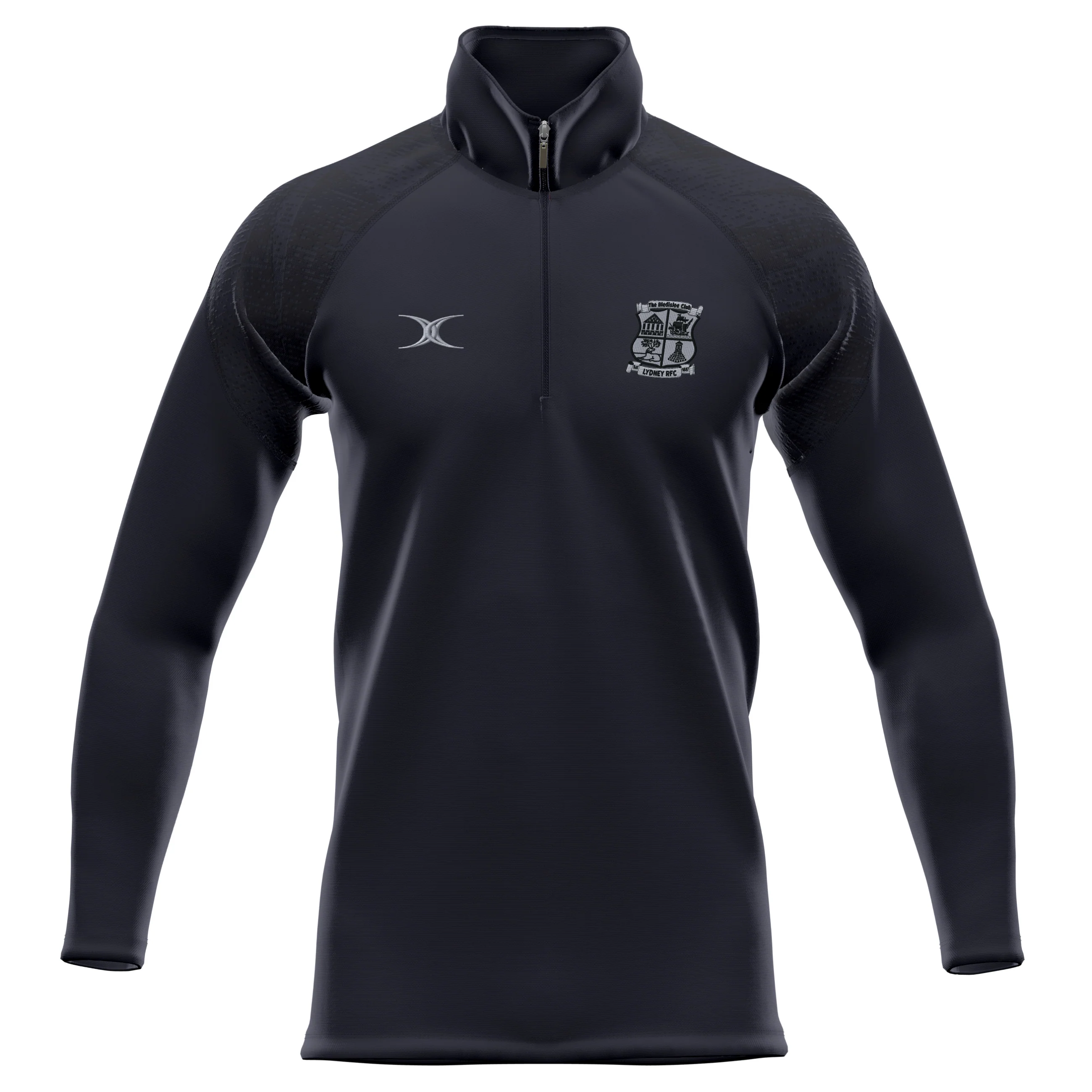 Lydney RFC Senior's Black GTS 1/4 Zip Fleece