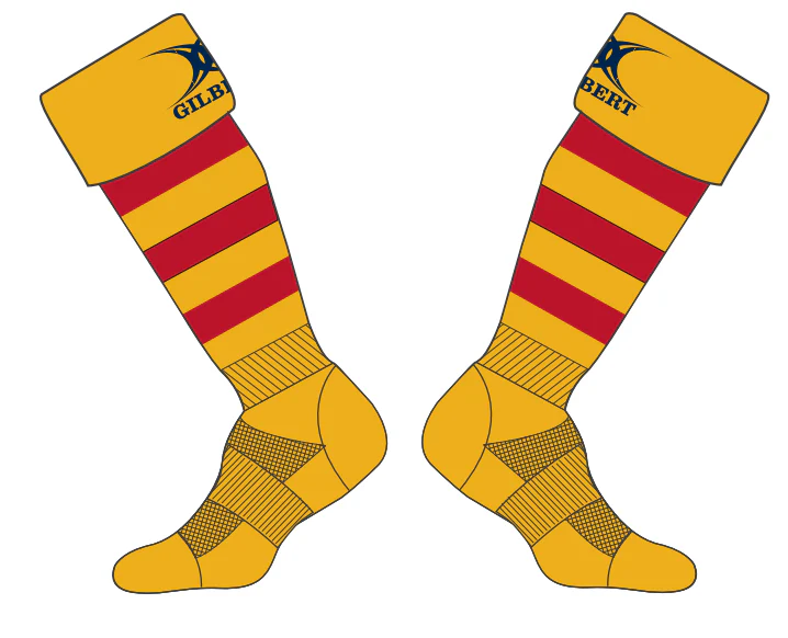 Medway RFC Junior's Amber / Red Rugby Socks