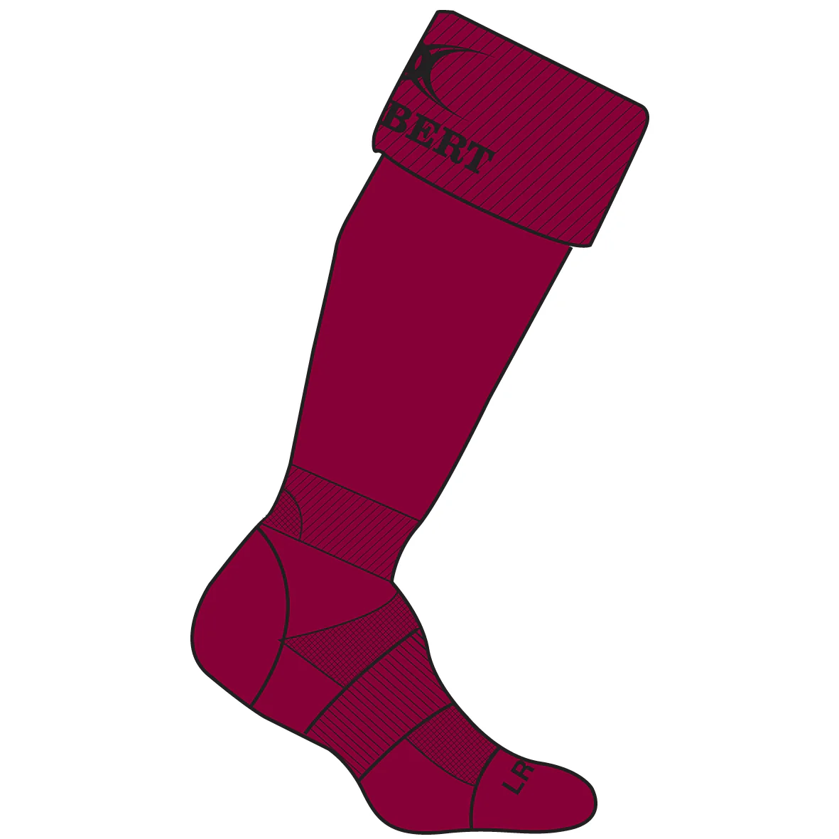 Newcastle Staffs RUFC Adult's Maroon Kryten II Socks - Image 2