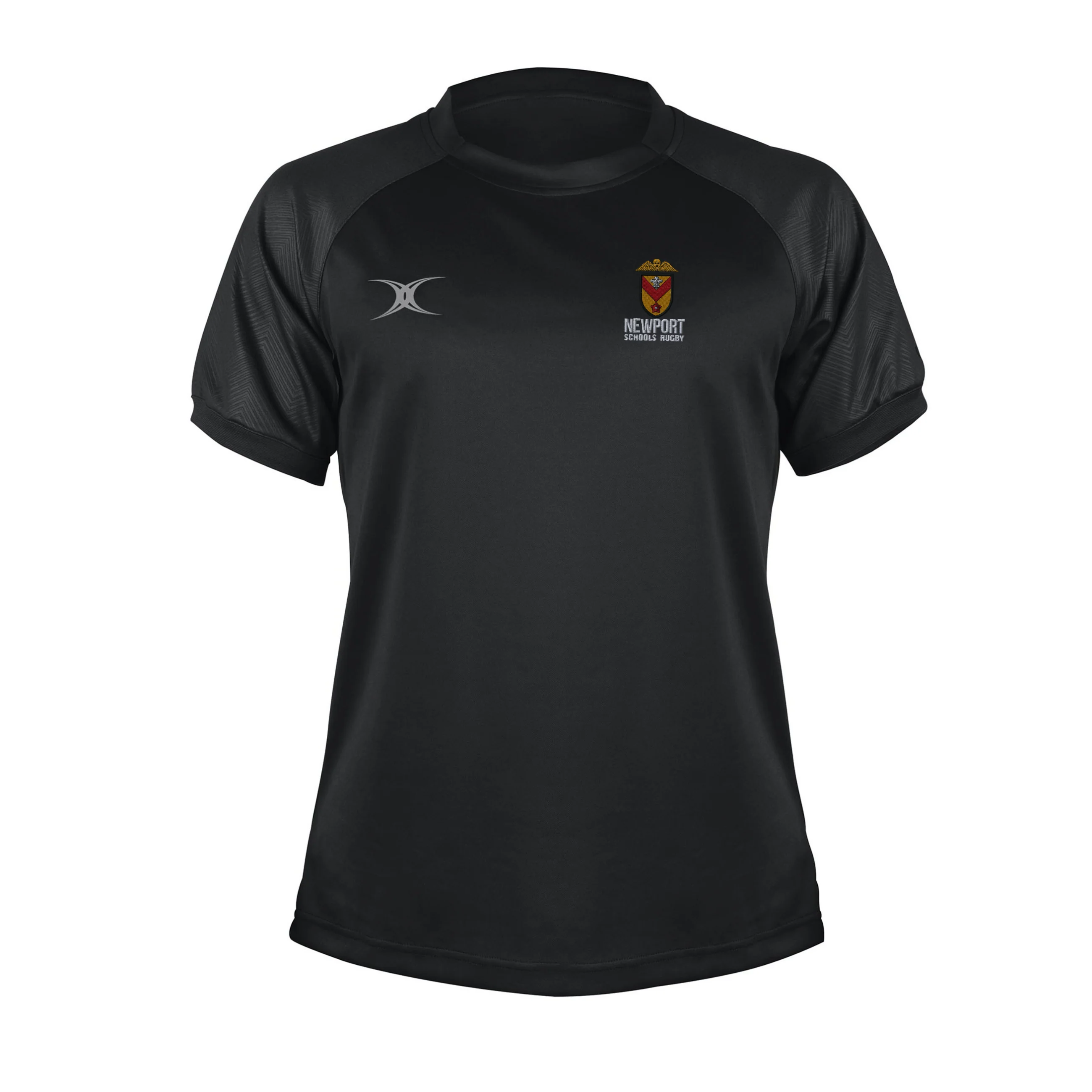 Newport Schools Rugby Senior's Black Evo S/S Tee Shirt