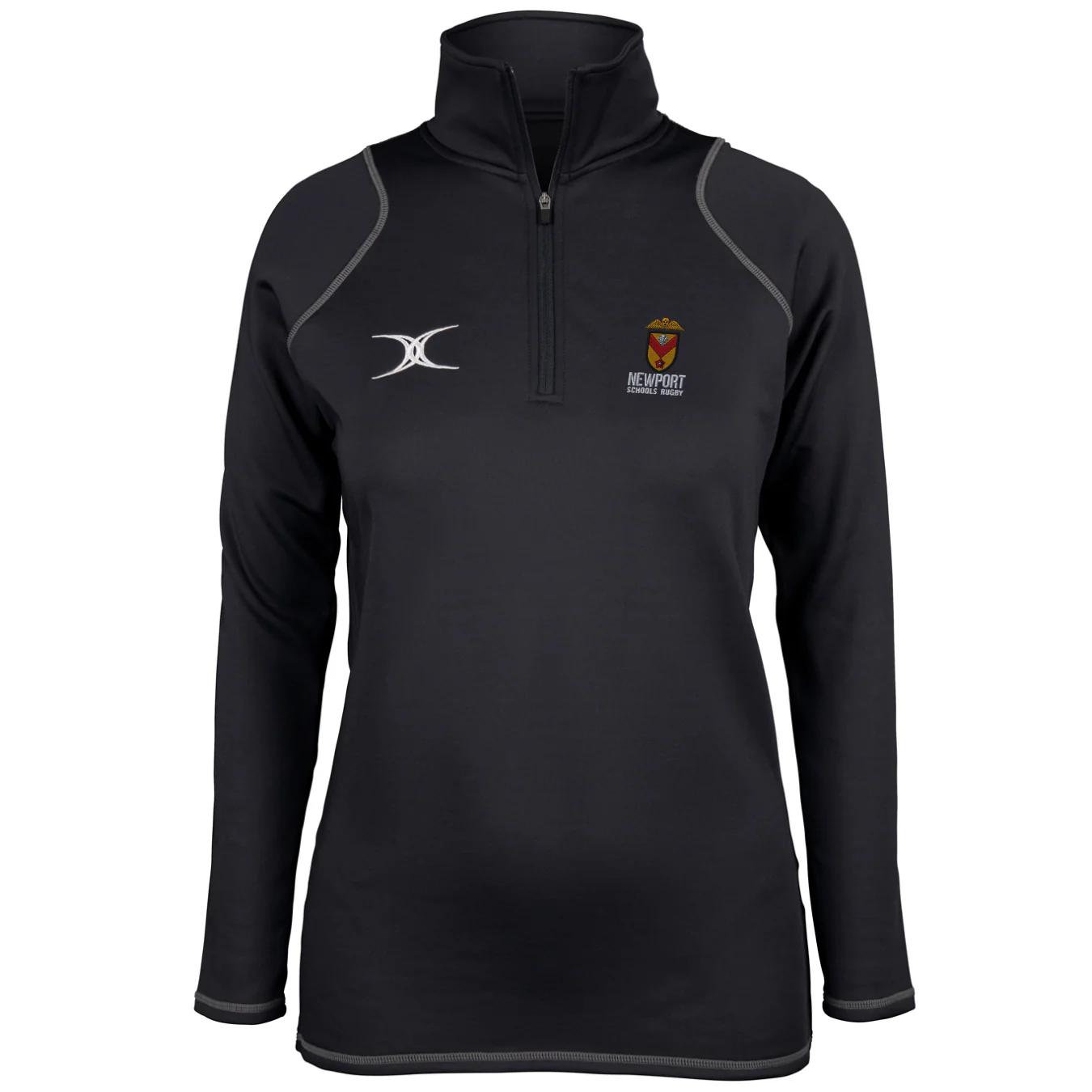Newport Schools Rugby Women's Black Quest Ladies 1/4 Zip Fleece