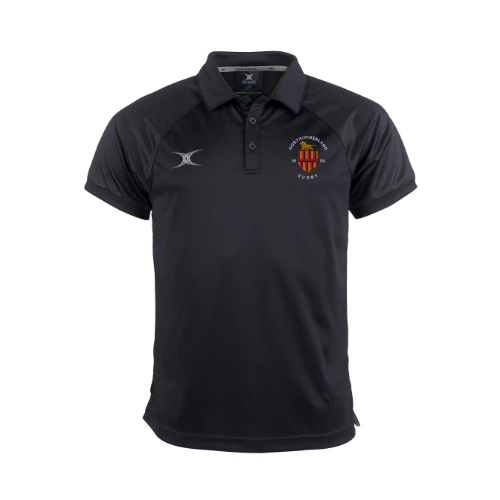 Northumberland RFU Senior's Black Evo S/S Polo Shirt
