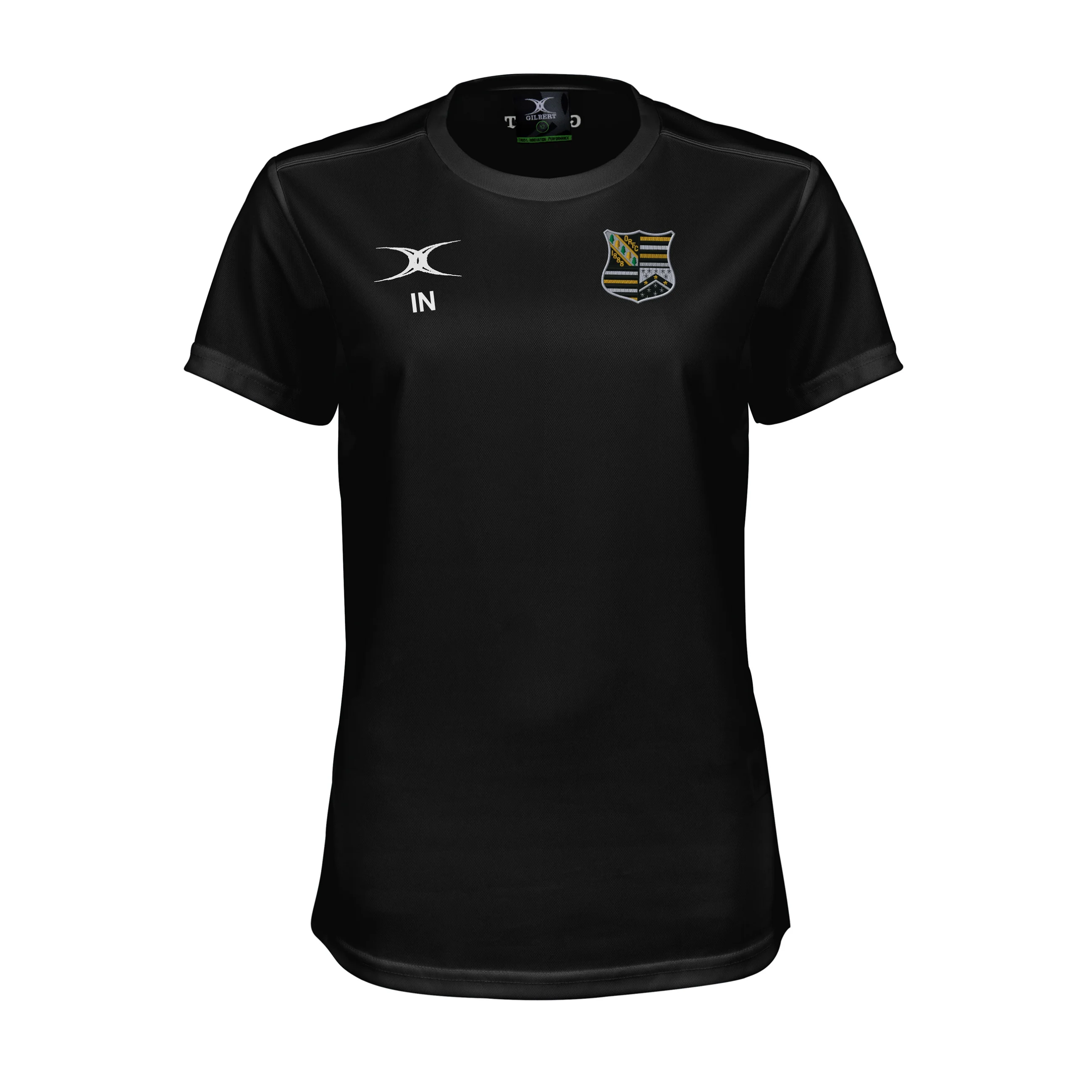 Oadby Wyggestonians RFC Women's Black Photon II Short Sleeve T-Shirt - Image 2