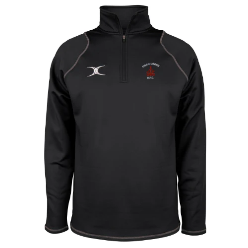 Oban Lorne RFC Senior's Black Quest Mens 1/4 Zip Fleece