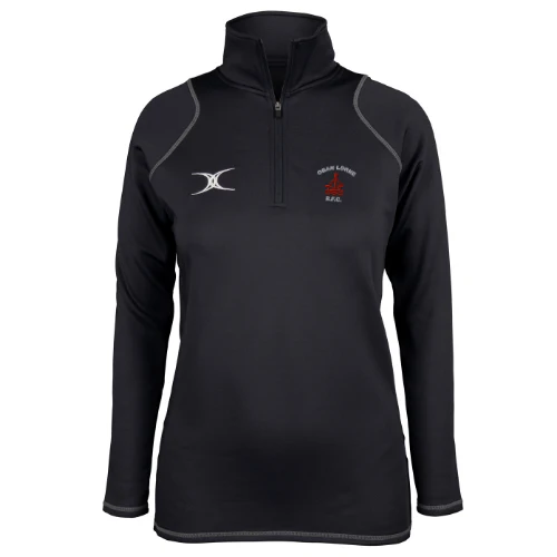 Oban Lorne RFC Women's Black Quest Ladies 1/4 Zip Fleece