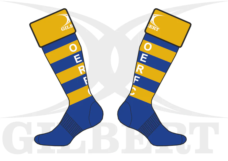 Old Elthamians RFC Child's Blue / Yellow Rugby Socks-Junior