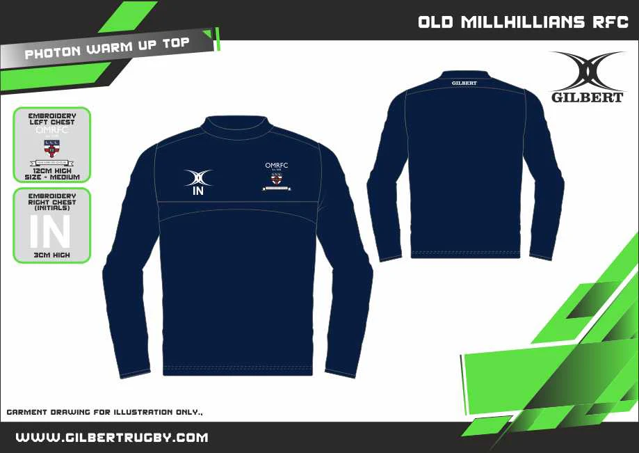Old Millhillians RFC Child's Dark Navy Photon Mens Warm Up Jacket - Image 2