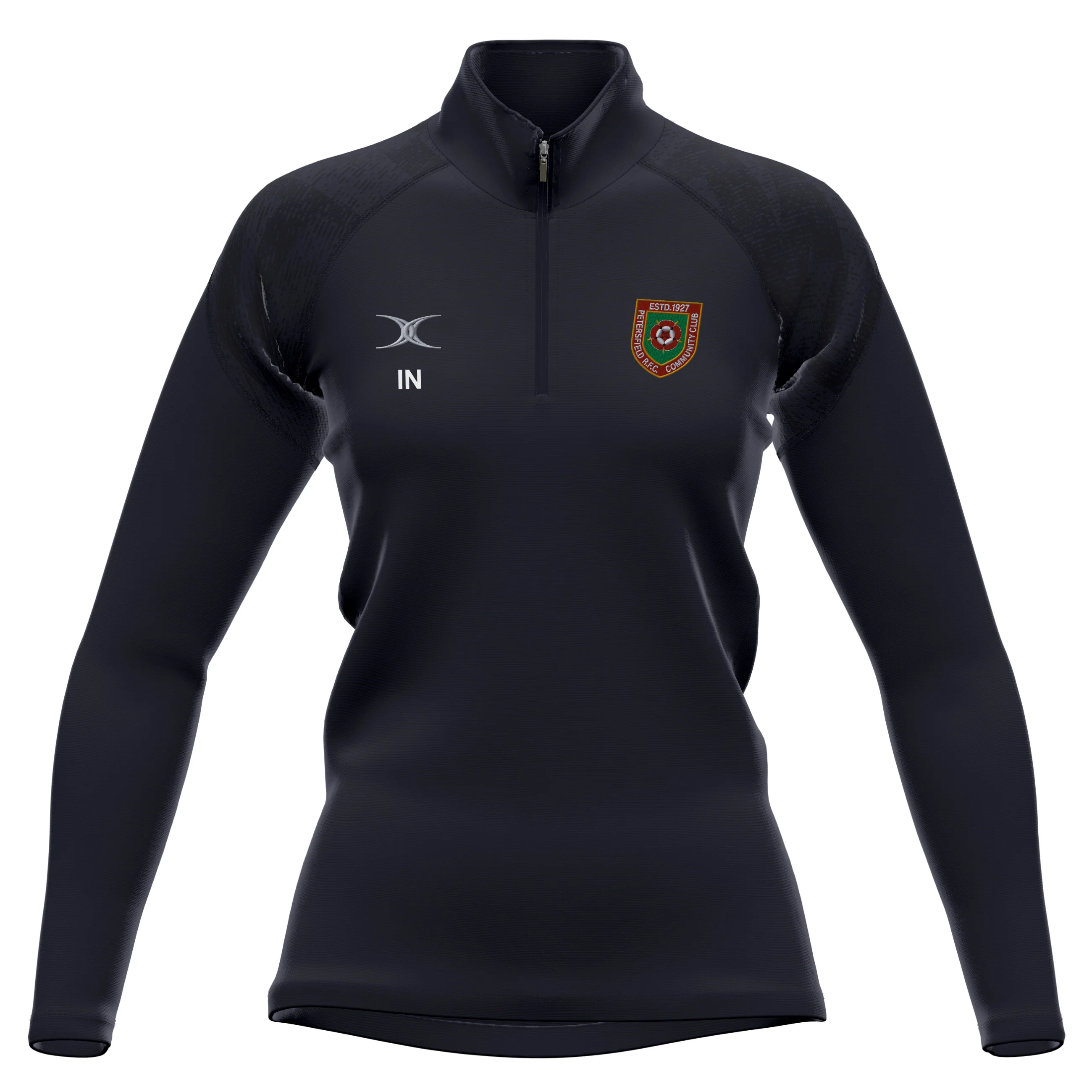 Petersfield RFC Girls Black GTS 1/4 Zip Fleece
