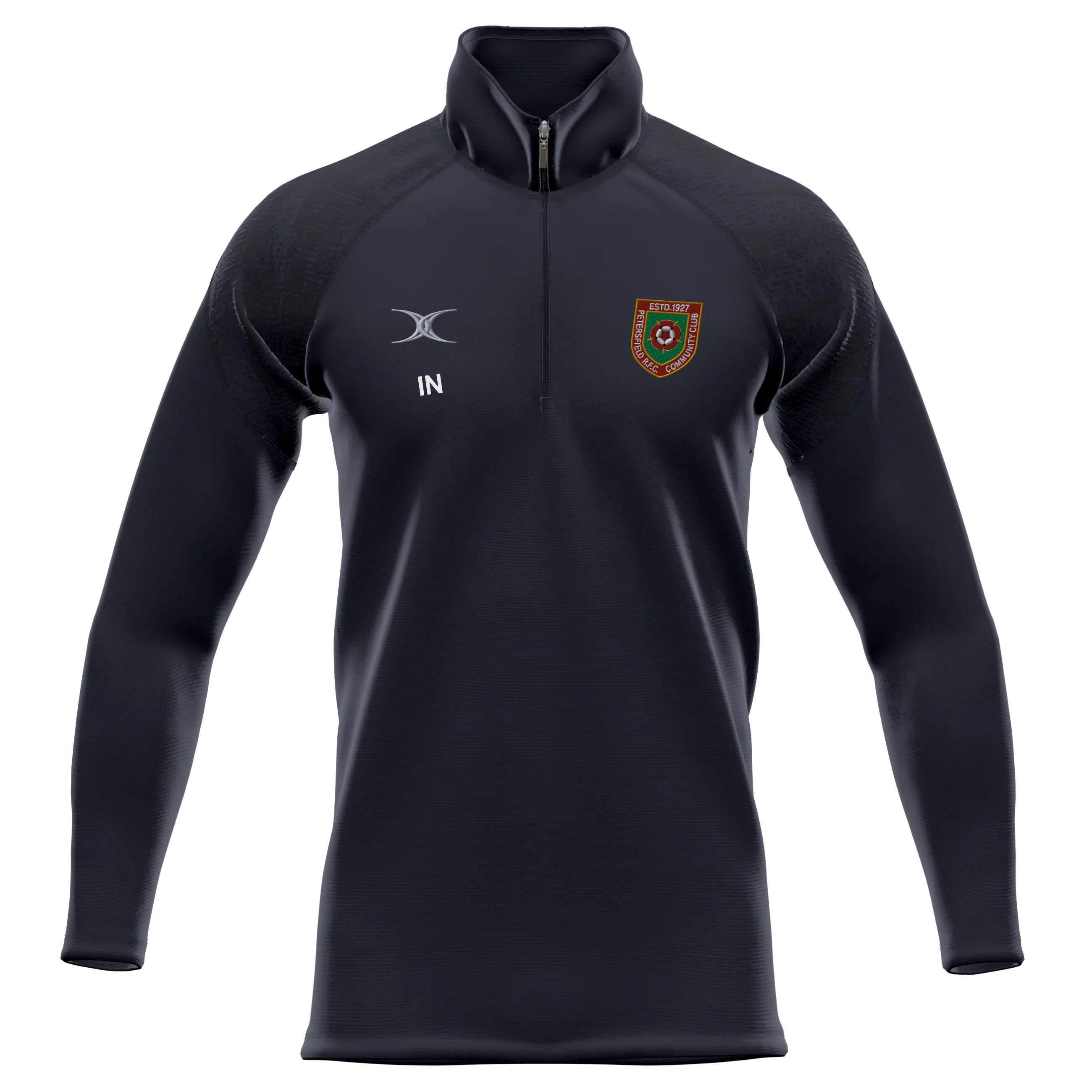 Petersfield RFC Junior's Black GTS 1/4 Zip Fleece