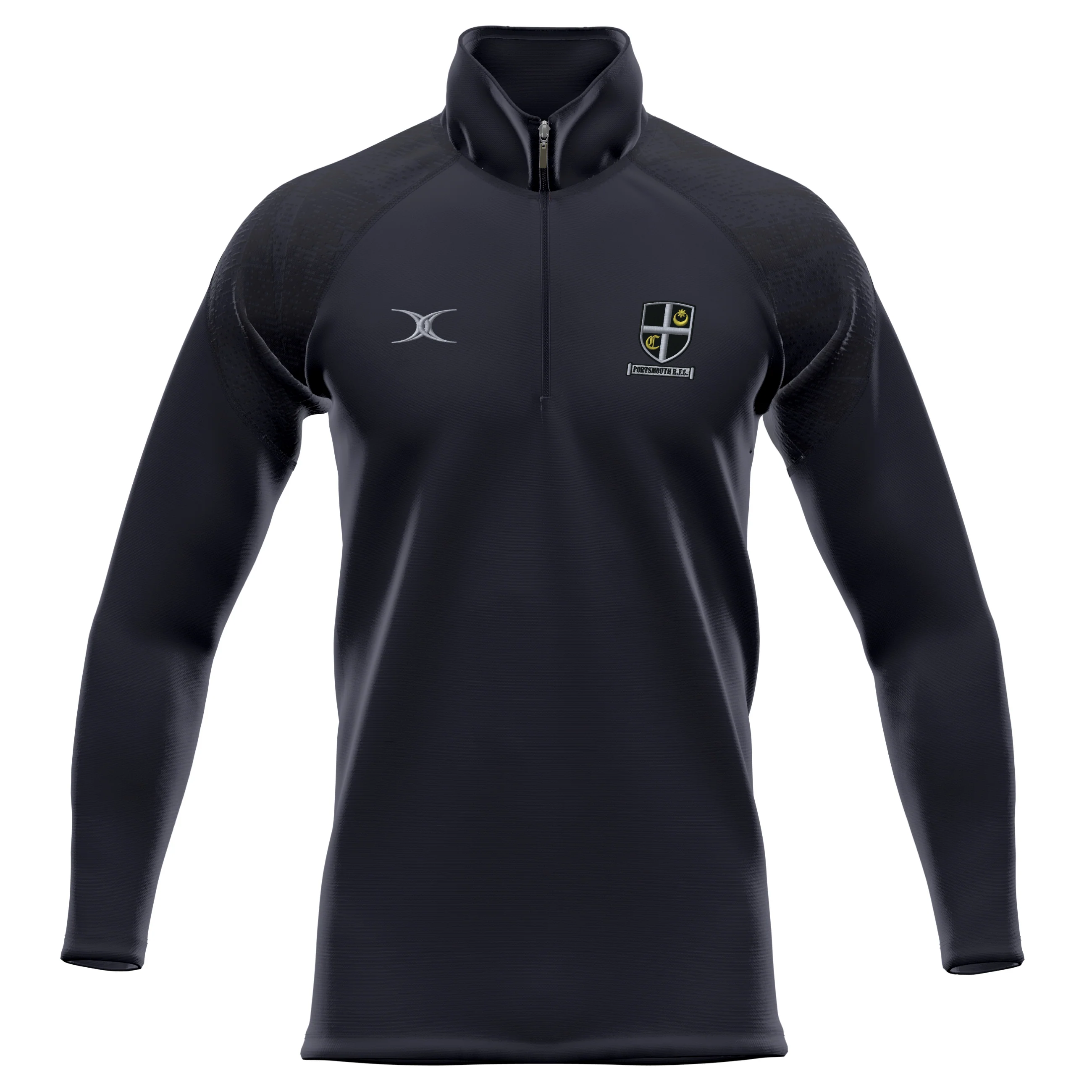 Portsmouth RFC Junior's Black GTS 1/4 Zip Fleece