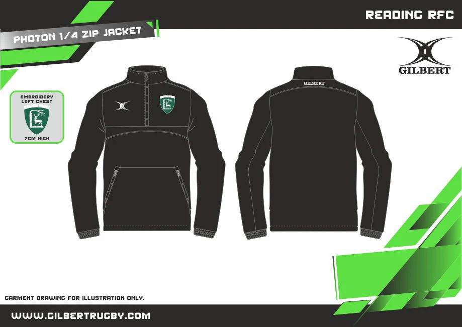 Reading RFC Adult's Black Photon 1/4 Zip Jacket - Image 2