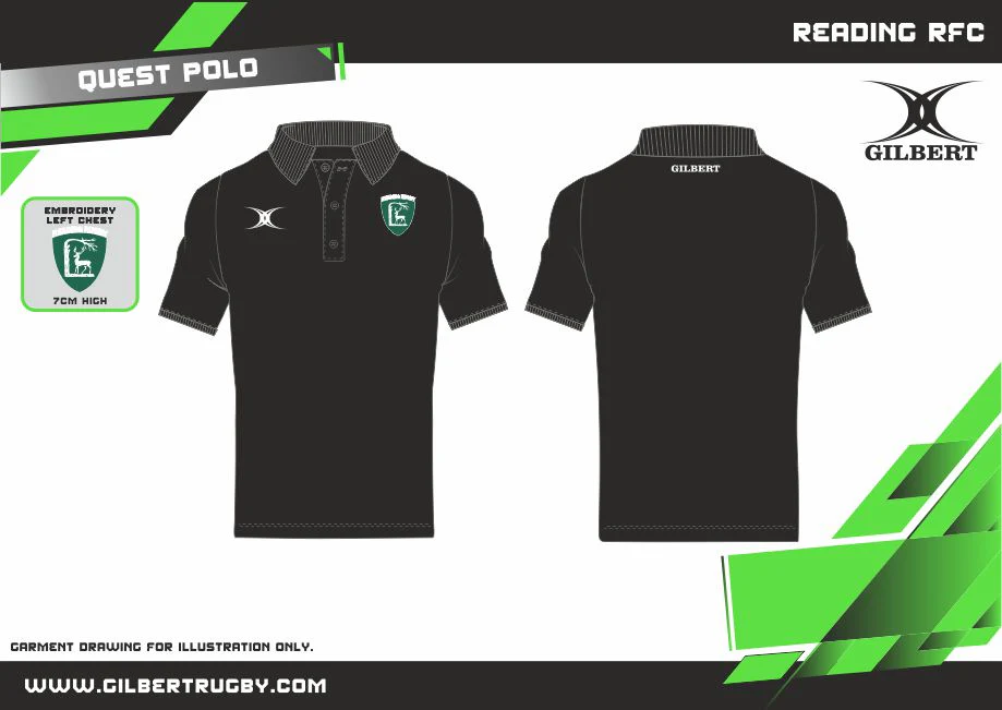 Reading RFC Adult's Black Quest Polo - Image 2