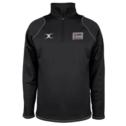 RFU Referees Union Senior's Black Quest Mens 1/4 Zip Fleece
