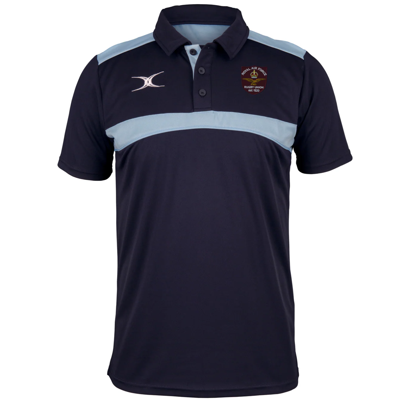 Royal Air Force Rugby Union Senior's Dark Navy / Sky Photon Mens Polo
