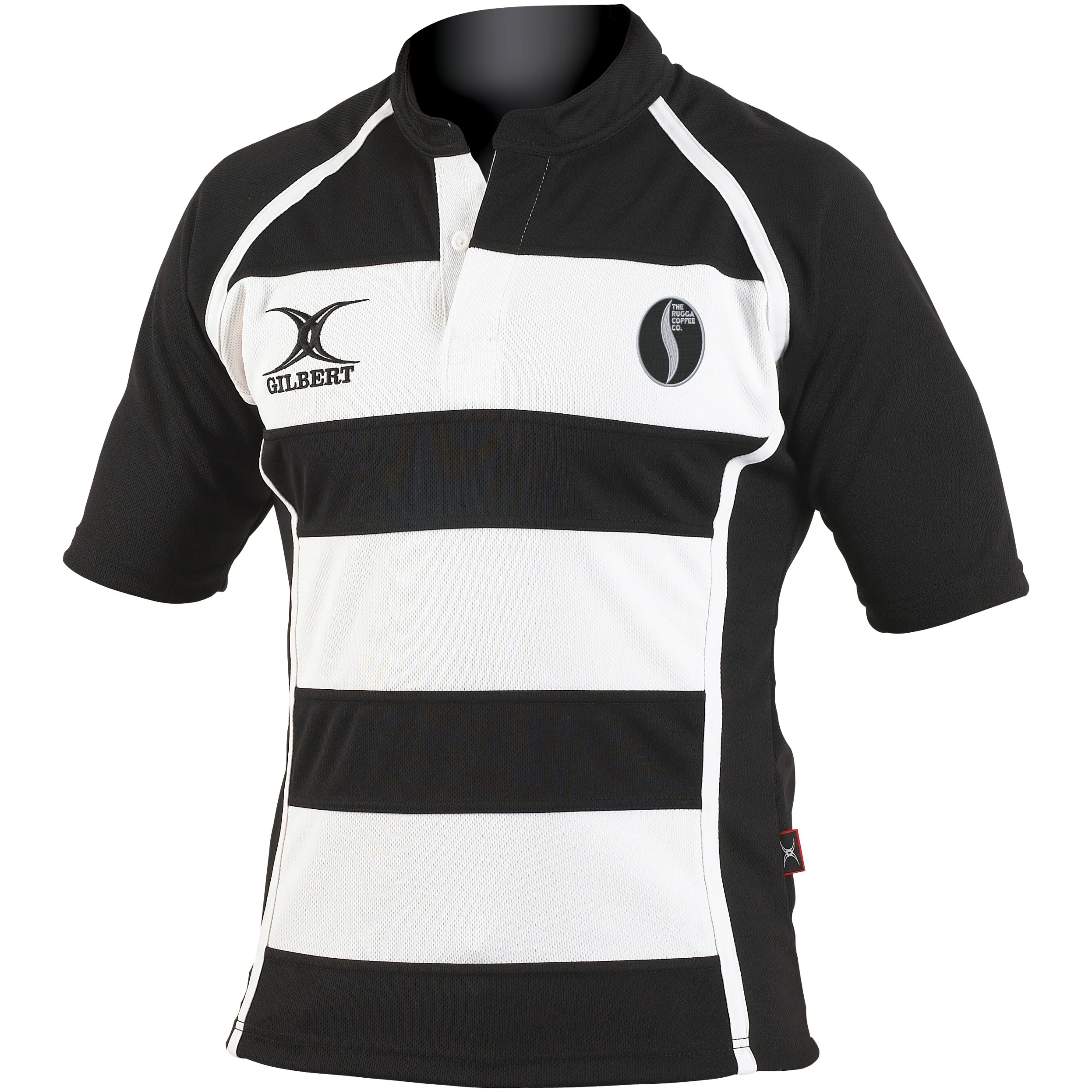 Rugga Coffee Senior's Black / White Xact II Hooped Shirt