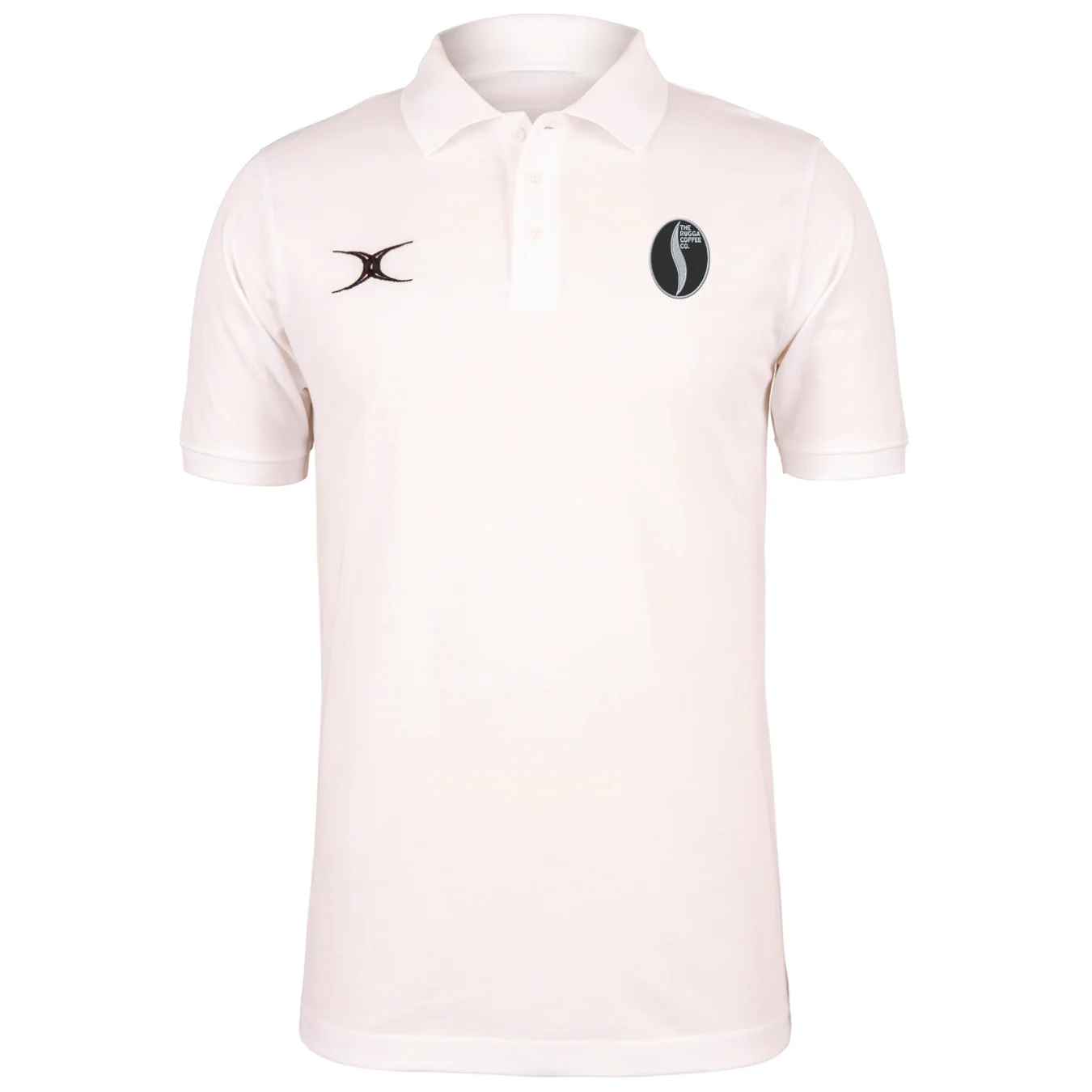 Rugga Coffee Senior's White Quest Mens Polo