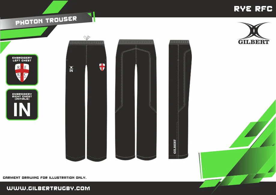 Rye Rugby Club Adult's Black Photon Trouser - Image 2