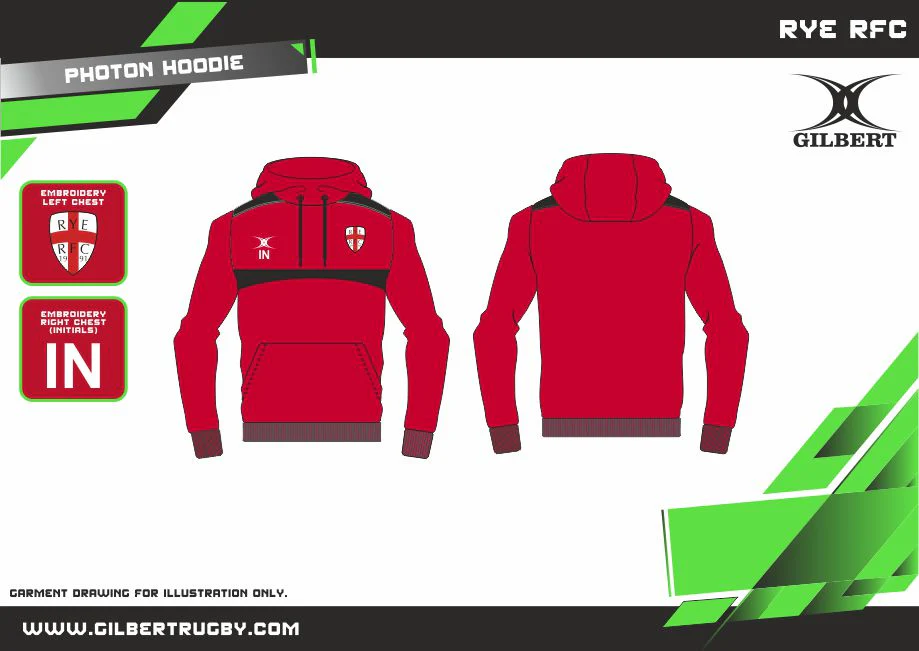 Rye Rugby Club Child's Red / Black Photon Hoodie - Image 2