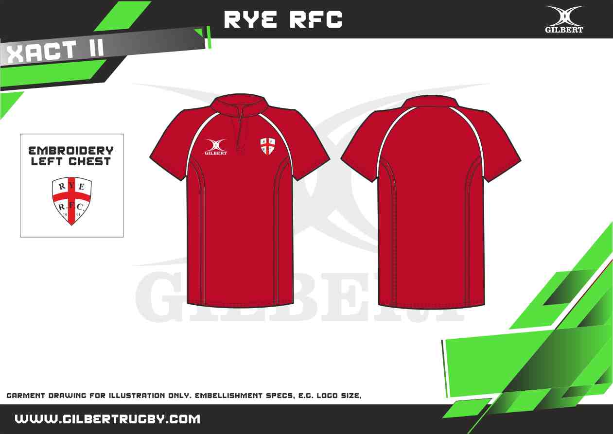 Rye Rugby Club Child's Red Xact II Monochrome Shirt - Image 2