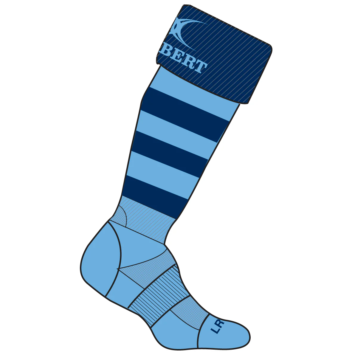 Sussex RFU Senior Navy / Sky Kryten II Socks - Image 2
