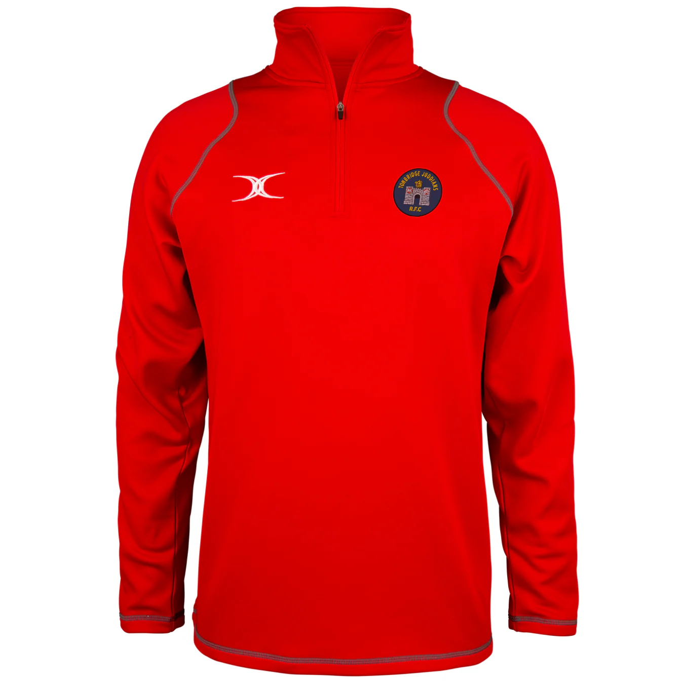 Tonbridge Juddians RFC Junior's Red Quest Mens 1/4 Zip Fleece