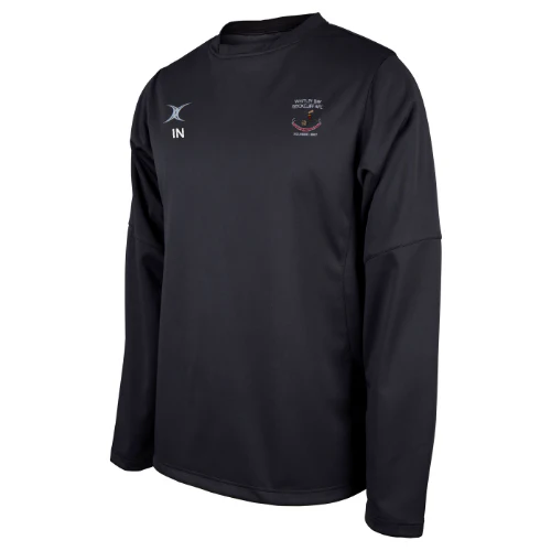 Whitley Bay Rockcliff RFC Unisex Black Pro Warm Up Top