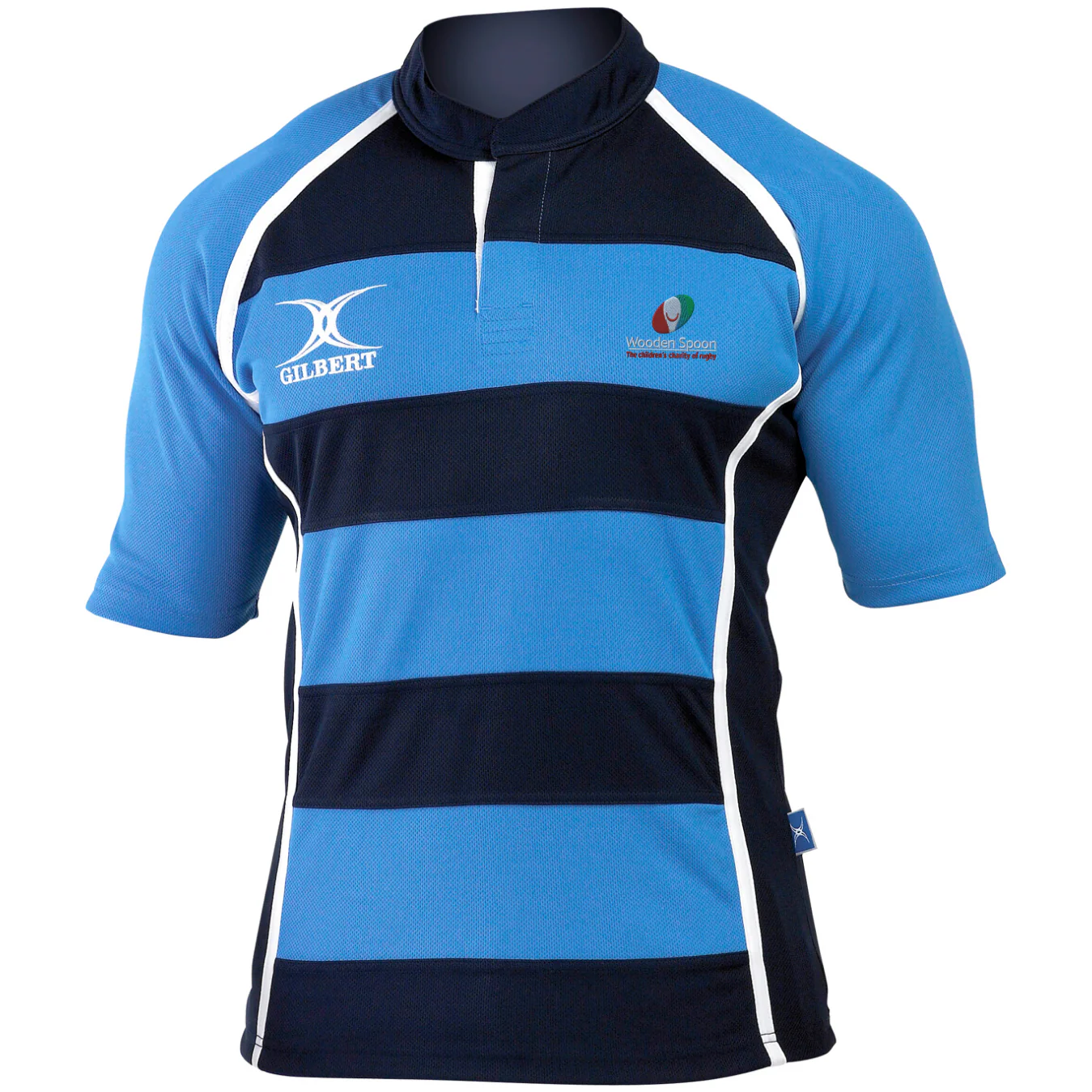 Wooden Spoon Senior's Light Sky / Dark Navy Xact II Hooped Shirt-Dark Navy / Light Sky