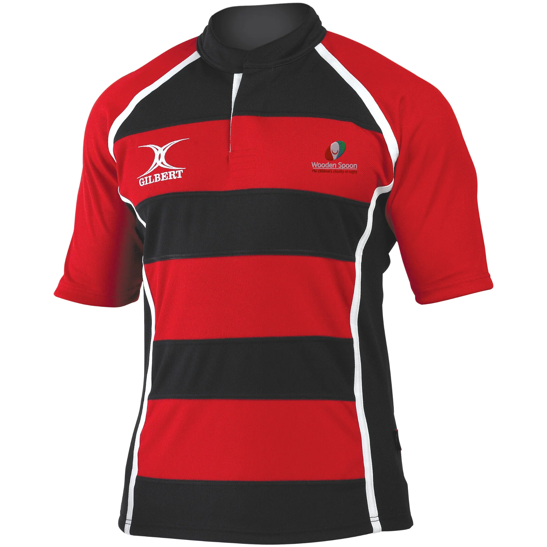 Wooden Spoon Senior's Red / Black Xact II Hooped Shirt