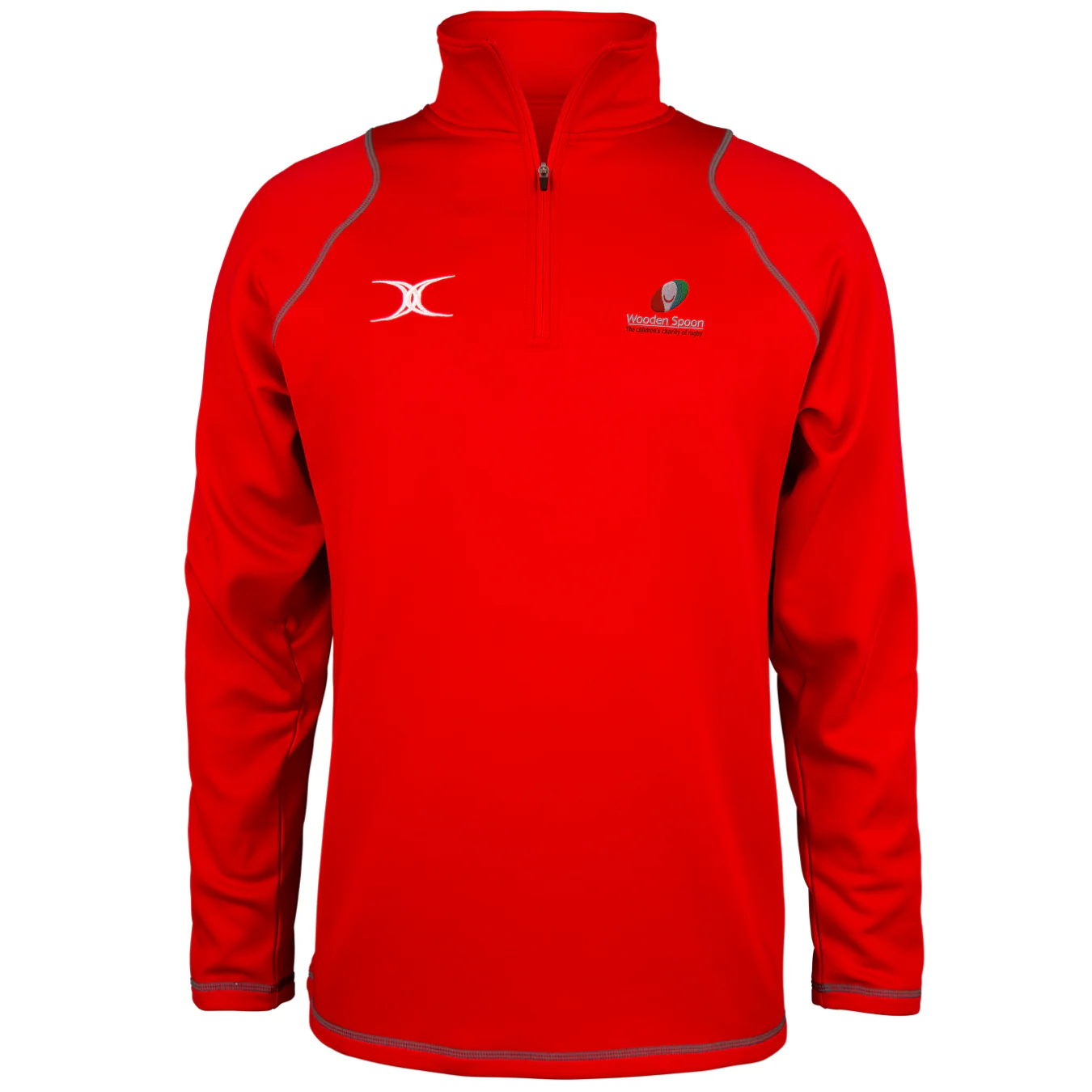 Wooden Spoon Senior's Red Quest Mens 1/4 Zip Fleece