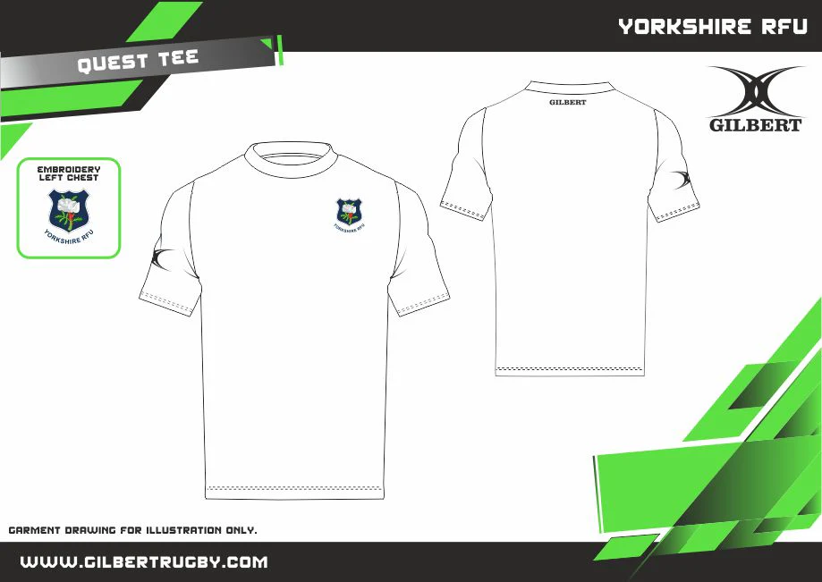 Yorkshire RFU Supporters Adult's White Quest Tee White - Image 2